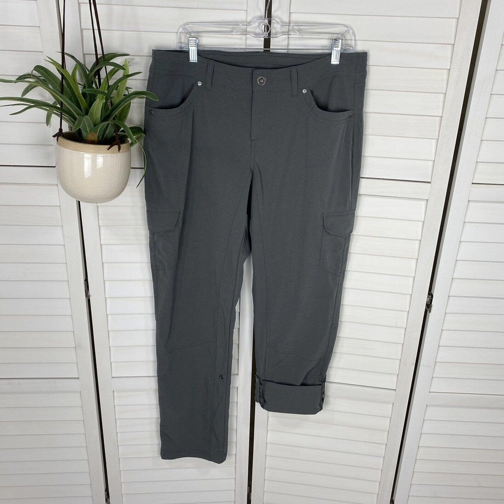 Kuhl Freeflex Roll Up Pants Gray Convertible Hiking UPF 50+ Womens Size 14